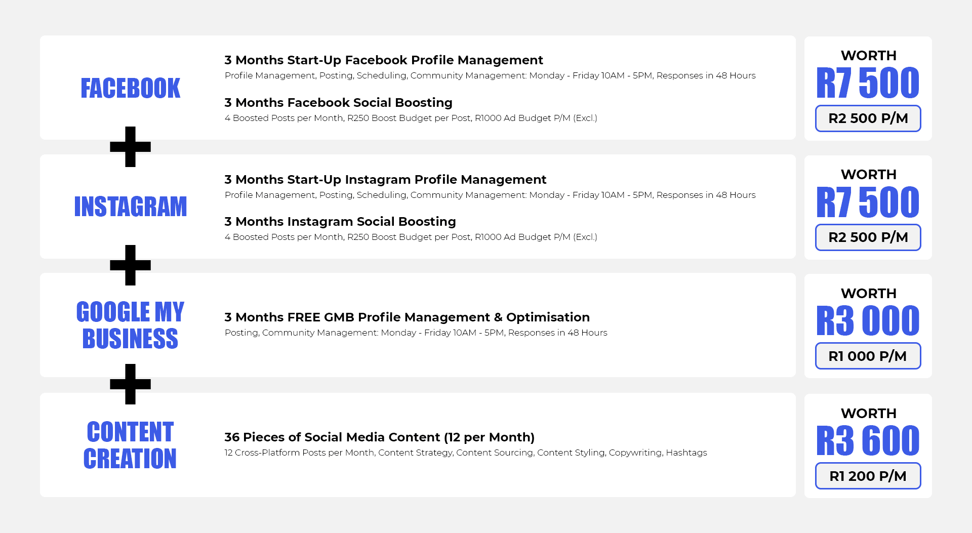 New Age Explorer - package pricing image for South African Social Media Marketing Management Services, like social media management, social media marketing, facebook management, facebook marketing, instagram management, instagram marketing, meta management, meta marketing
